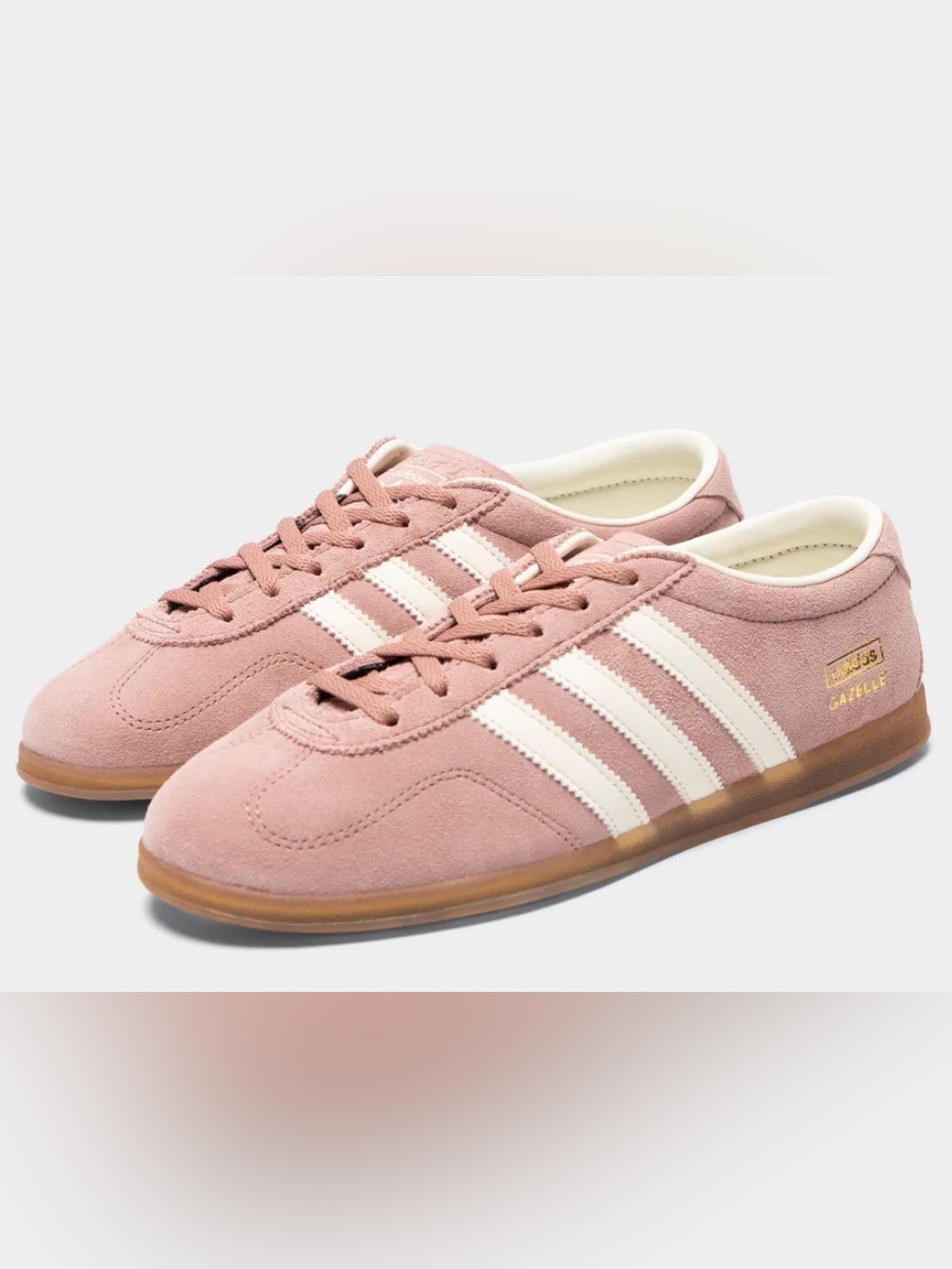 Adidas gazelle lo pro suede sneakers in warm clay/off white color way w/gum sole
